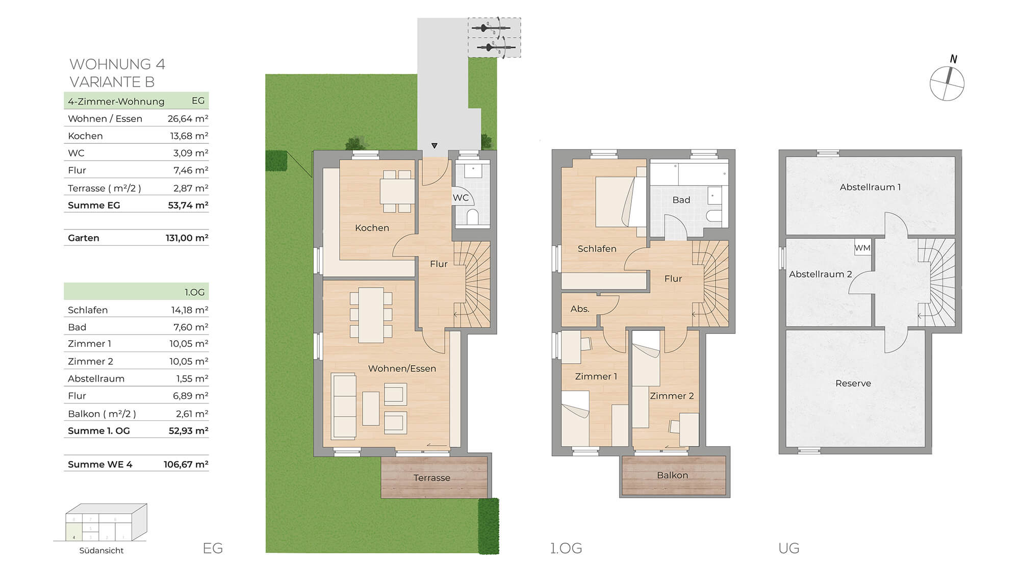 Grundriss Wohnung 4 Variante B